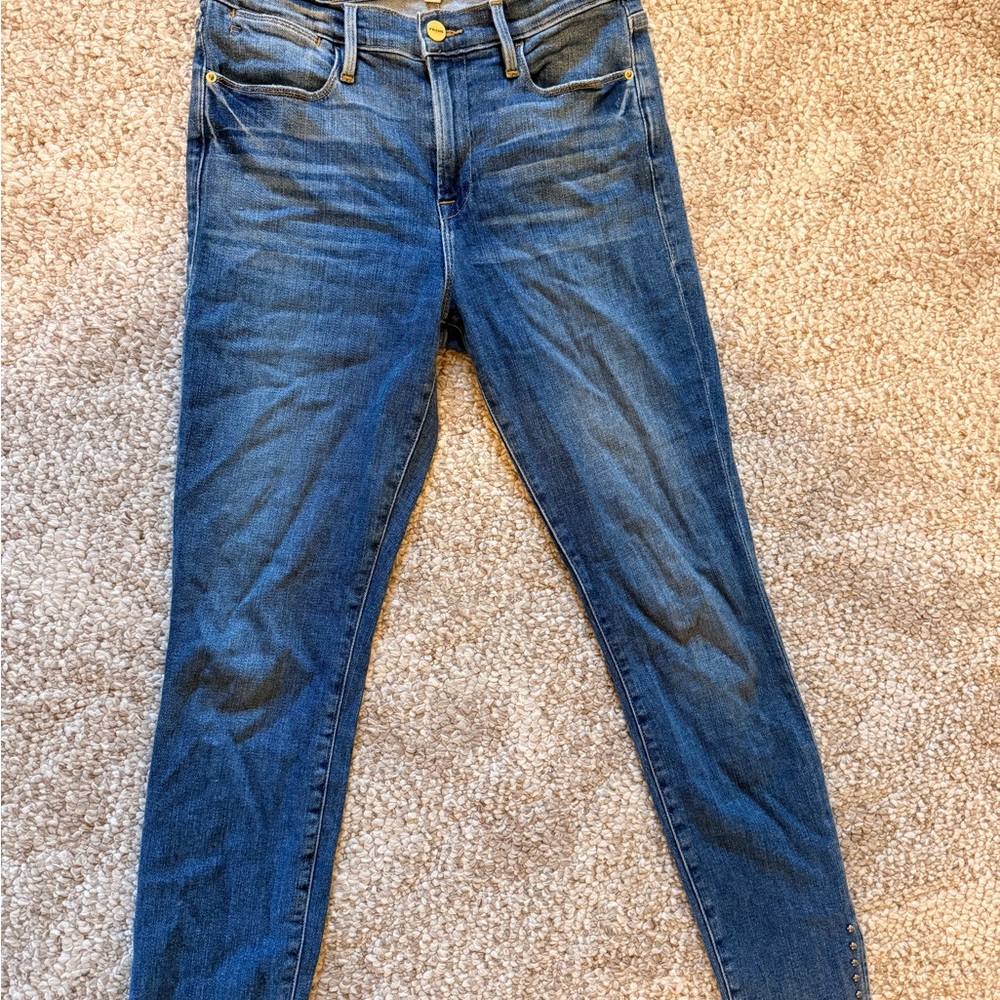 Frame Denim Women's Le High Skinny Jeans in Blue